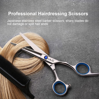 Hair Cutting Scissors, ULG Professional Hair Scissors 6.5 inch Right-Hand Razor Edge Barber Shears Salon Hair Cutting Shears Made of Japanese Stainless Steel, Hand Sharpened Blue