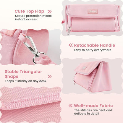Sooez Super Large Pencil Case, Big Capacity Pencil Bag with 3 Compartments