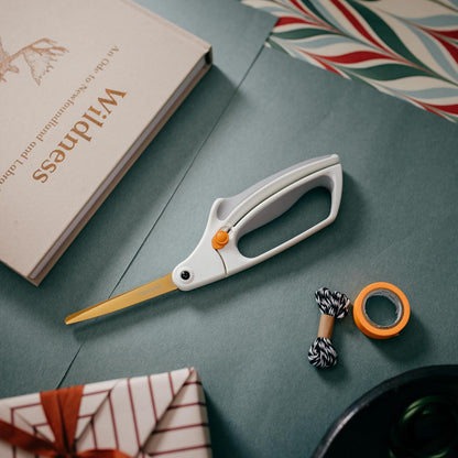 Fiskars 10" Easy Action Bent Handle Titanium Craft Scissors