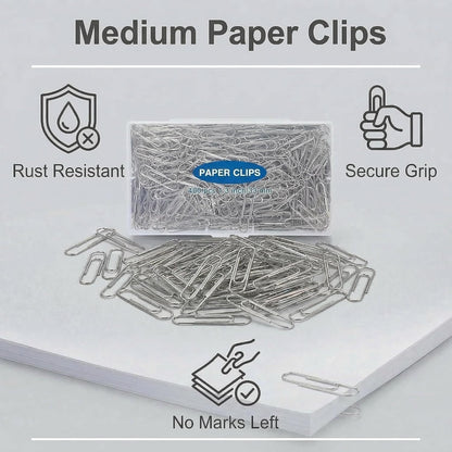 400 Pcs Medium Paper Clips,1.3 inch Metal Paper Clip for Office, School.