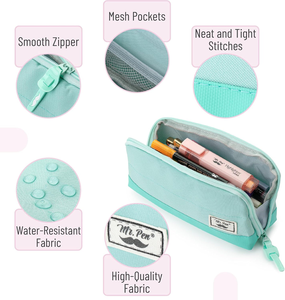 Mr. Pen- Wide-Opening Pencil Case, Triangle Design