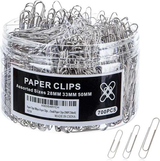 Wakawaga 700pcs Paper Clips Assorted Sizes Large (700PCS)