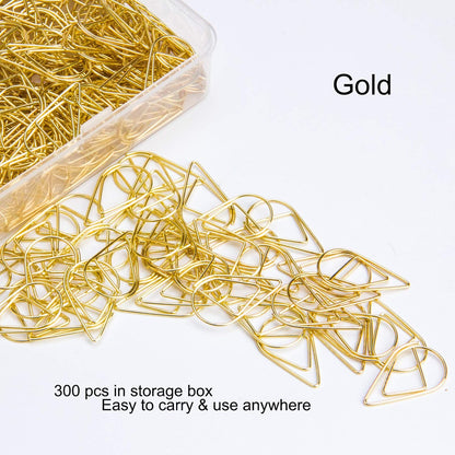VENCINK 300 Pcs Gold Paper Clips Teardrop Cute Paperclips