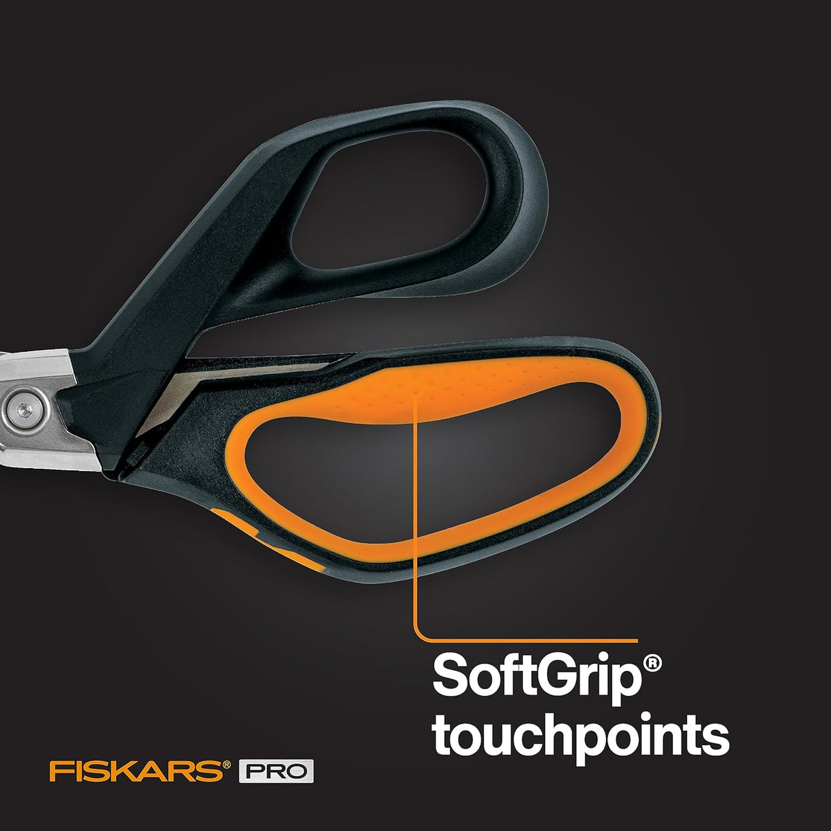Fiskars Pro 8" PowerArc Shop Shears, Heavy Duty Serrated Utility Scissors