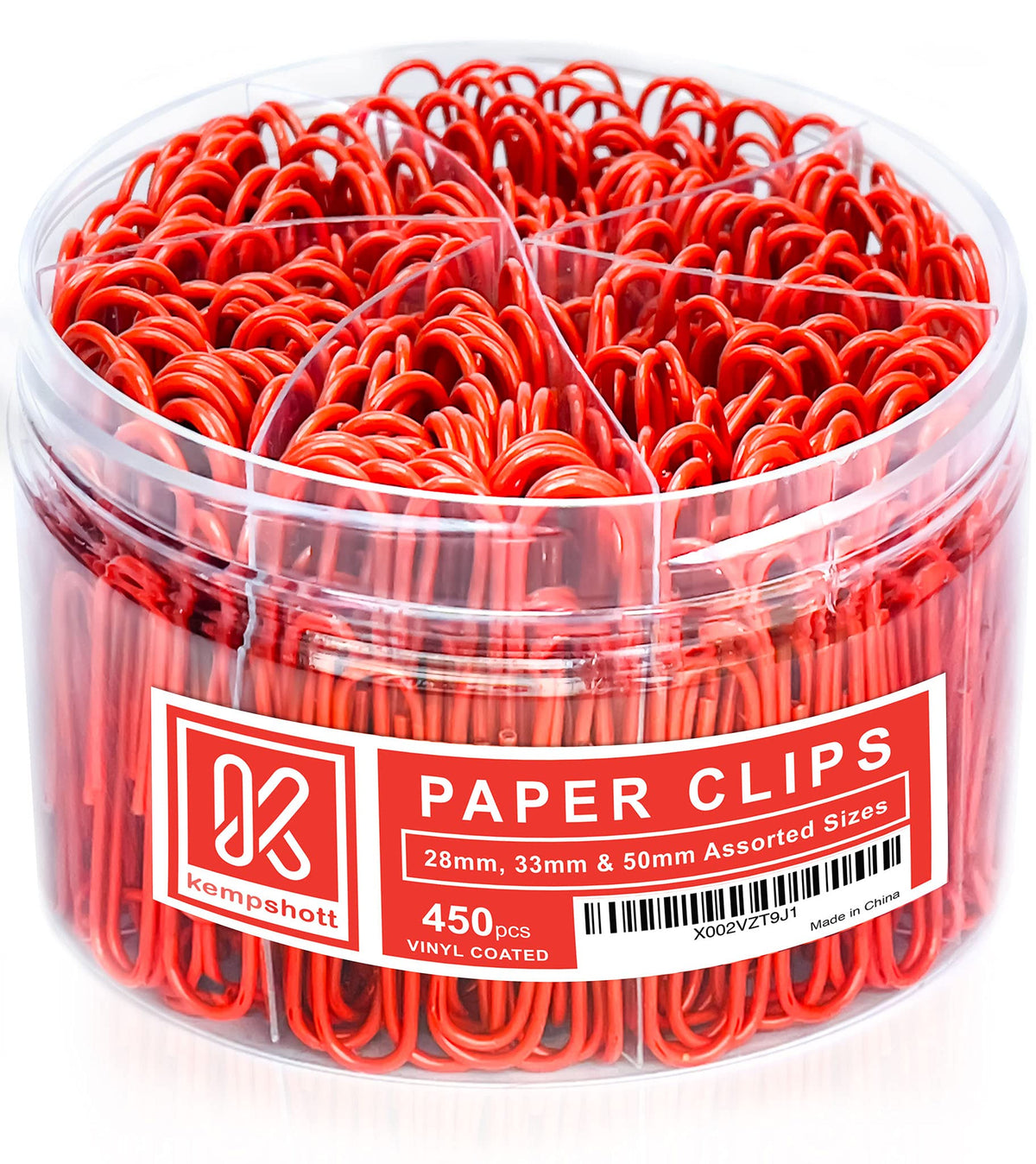 Kempshott 250 Large Paper Clips Smooth, Jumbo Paper Clips for Paperwork Ideal for Home, School and Office Use (Large, Silver)