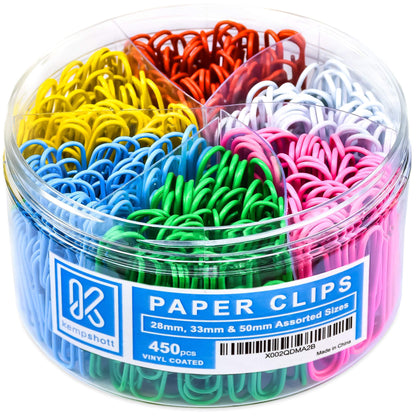Kempshott 250 Large Paper Clips Smooth, Jumbo Paper Clips for Paperwork Ideal for Home, School and Office Use (Large, Silver)