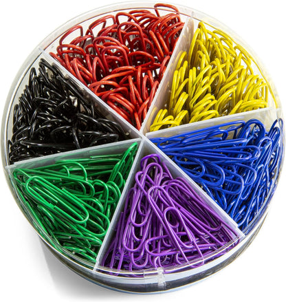 Officemate PVC Free Color Coated Paper Clips, 450 Per Tub Office Paper Clamp (97229)