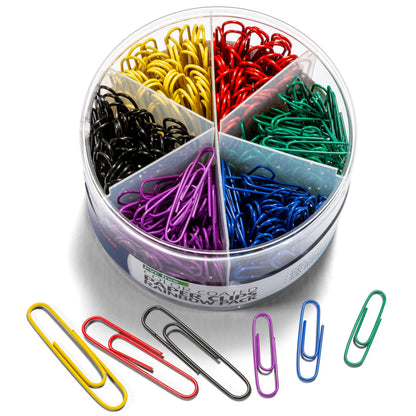 Officemate PVC Free Color Coated Paper Clips, 450 Per Tub Office Paper Clamp (97229)