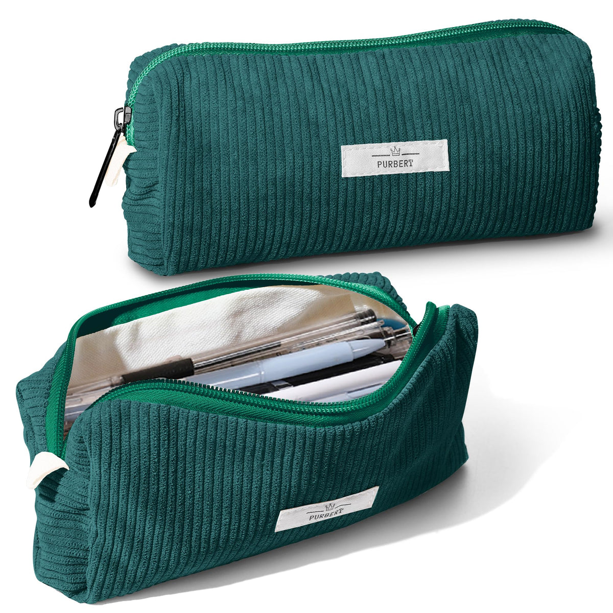 Soft Corduroy Pencil Case Pouch - Small Stationery Pen Bag Apricot
